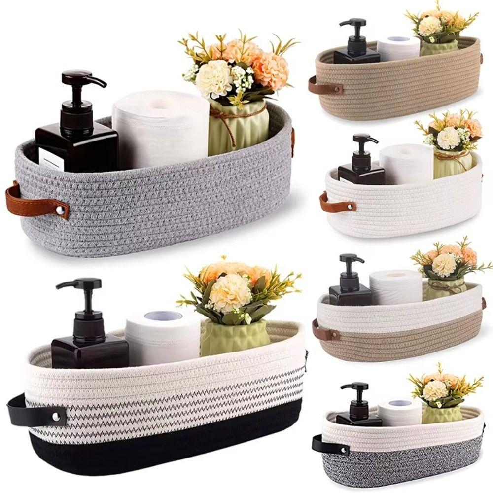 with Handle Woven Storage Baskets Desktop Sundries Organize Basket Key Cosmetics Storage 05
with Handle Woven Storage Baskets Desktop Sundries Organize Basket Key Cosmetics Storage 05