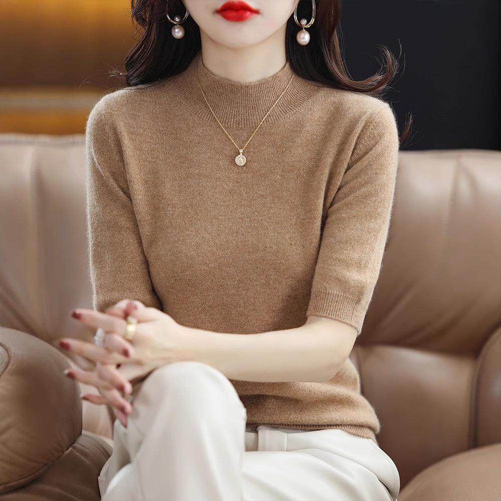 Women s Versatile Half-High Neck Knitted Pullover: Spring/Summer, 5-Sleeve Base Layer Top L (110-125 jin)
Women s Versatile Half-High Neck Knitted Pullover: Spring/Summer, 5-Sleeve Base Layer Top L (110-125 jin)