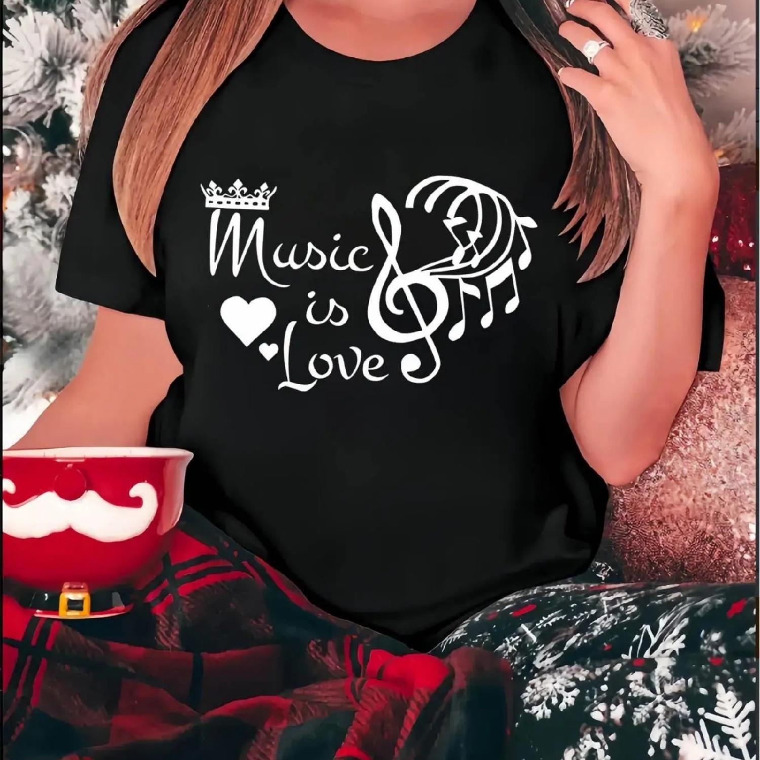 Women s Casual Music & Love Graphic Tee - Short Sleeve, Round Neck, Blend, Comfortable Summer Top for Casual Attire XXXXXL різнокольоровий
Women s Casual Music & Love Graphic Tee - Short Sleeve, Round Neck, Blend, Comfortable Summer Top for Casual Attire XXXXXL різнокольоровий