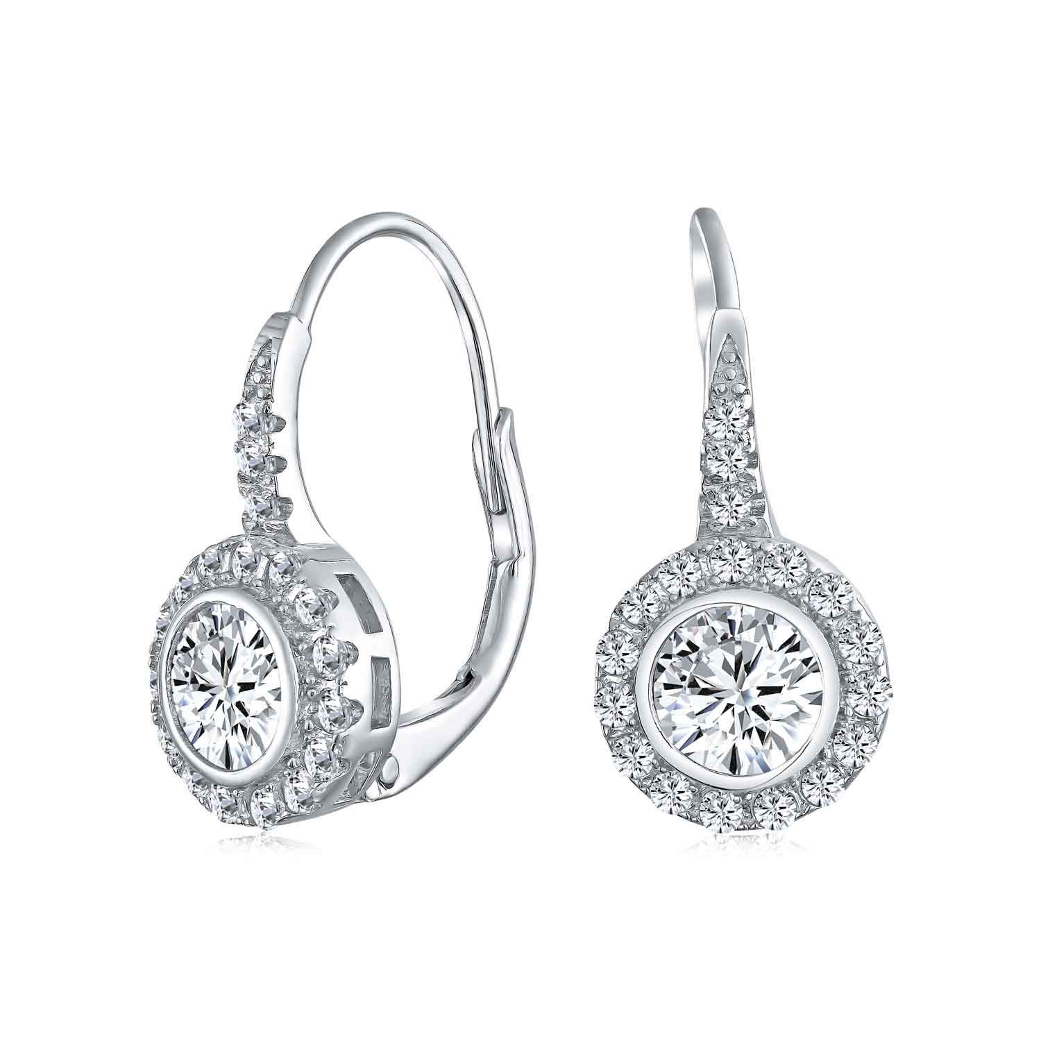 and Delicate Bridal Art Deco Style CZ Halo Pendant Elegant Sterling Silver Circle Circlet Rosette Solitaire Drop Earrings Lever Back with Sparkling
and Delicate Bridal Art Deco Style CZ Halo Pendant Elegant Sterling Silver Circle Circlet Rosette Solitaire Drop Earrings Lever Back with Sparkling
