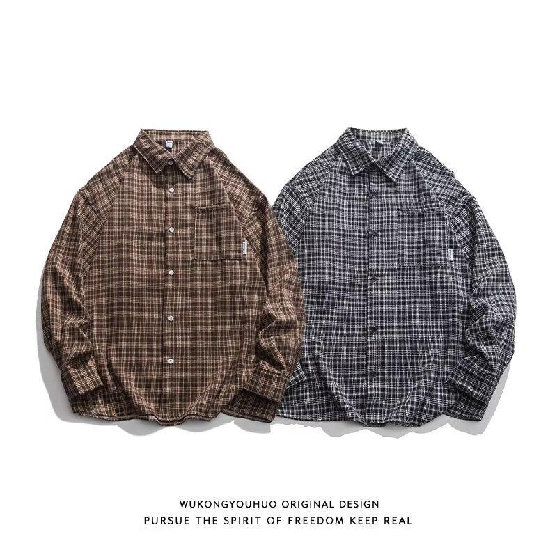 Men s Hong Kong Style Plaid Long Sleeve Casual Shirt Jacket - Trendy Loose Fit for Spring M
Men s Hong Kong Style Plaid Long Sleeve Casual Shirt Jacket - Trendy Loose Fit for Spring M