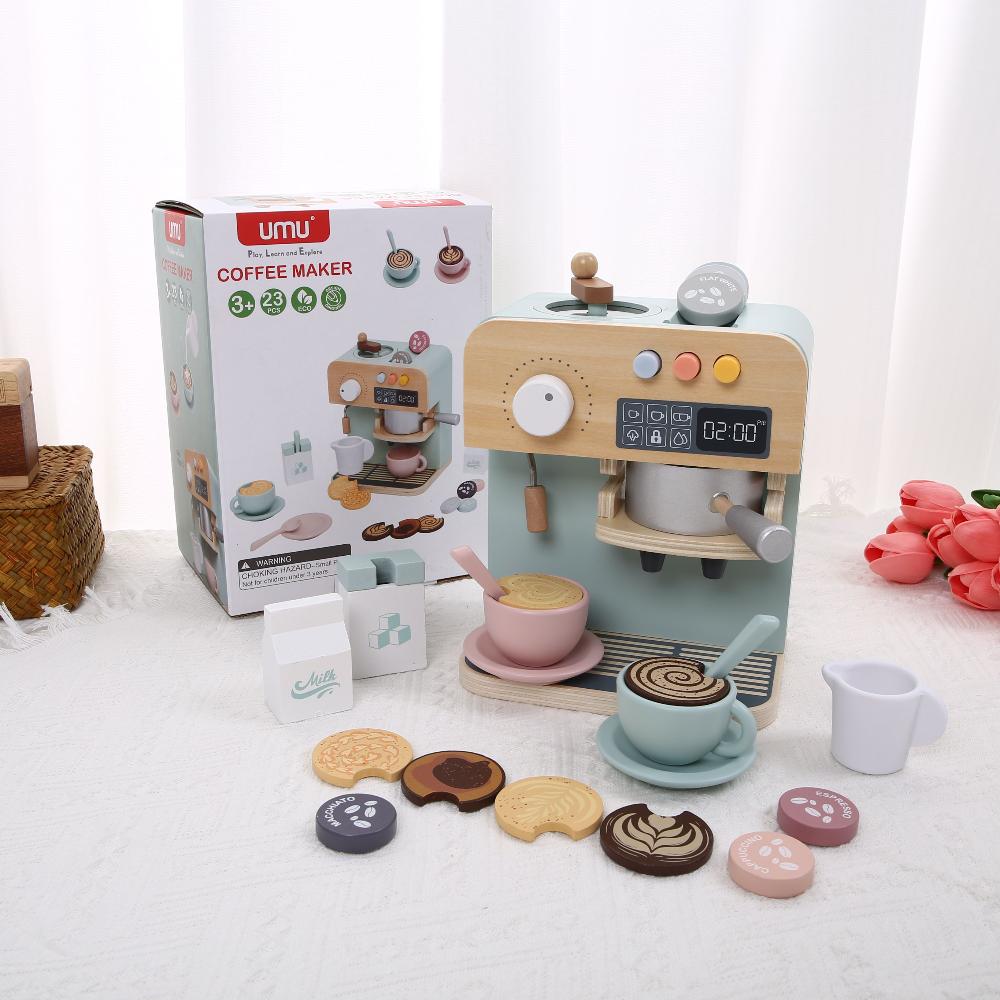 Wooden Pretend Play Kitchen Set for Kids - Simulated Coffee Machine and Afternoon Tea Role-Playing Accessories
Wooden Pretend Play Kitchen Set for Kids - Simulated Coffee Machine and Afternoon Tea Role-Playing Accessories