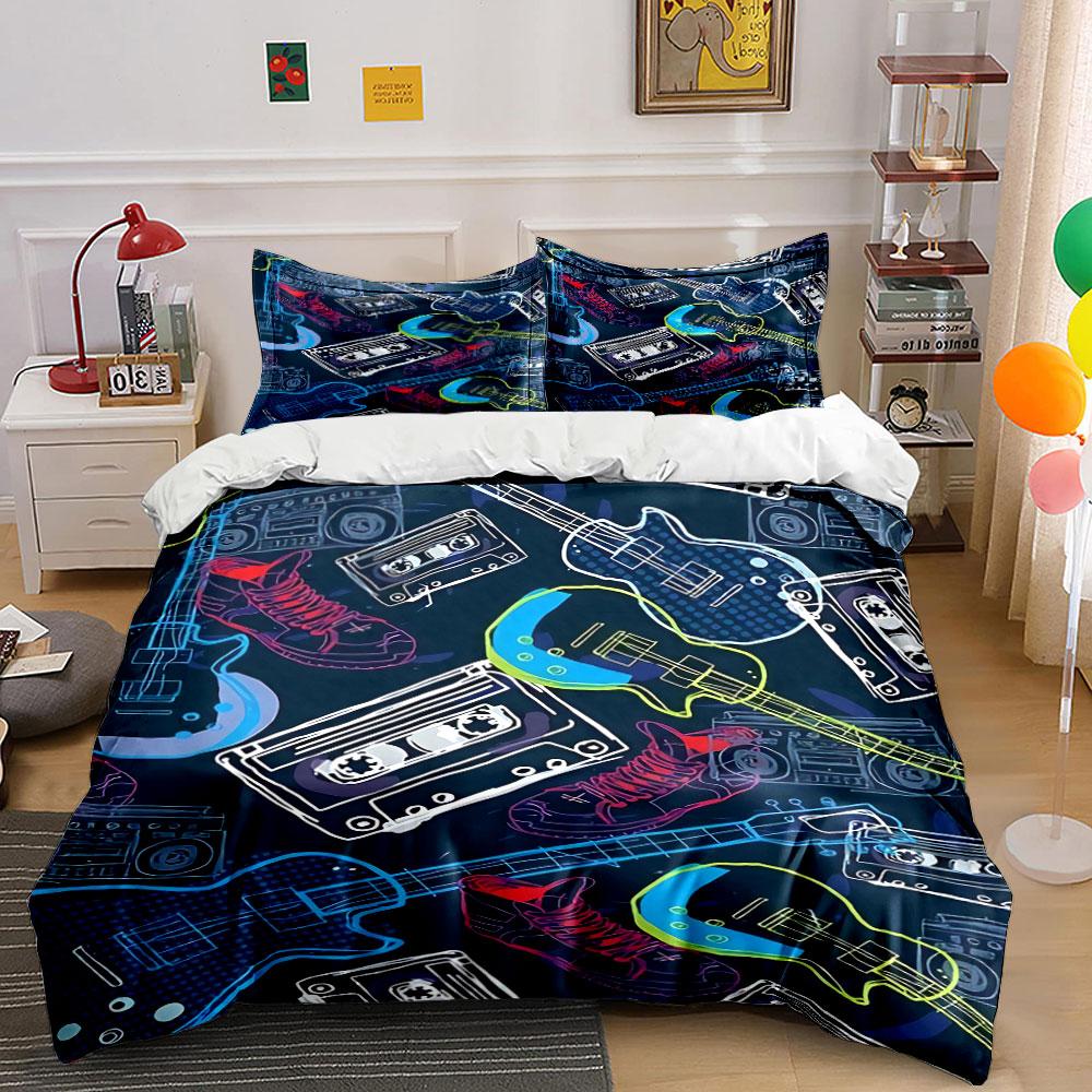 Guitars, cassette tapes, sneakers. Bedding sets Duvet cover sets Duvet covers Pillowcases(1 * Duvet Cover 2 * Pillowcases, without duvet insert) 135x200cm
Guitars, cassette tapes, sneakers. Bedding sets Duvet cover sets Duvet covers Pillowcases(1 * Duvet Cover 2 * Pillowcases, without duvet insert) 135x200cm