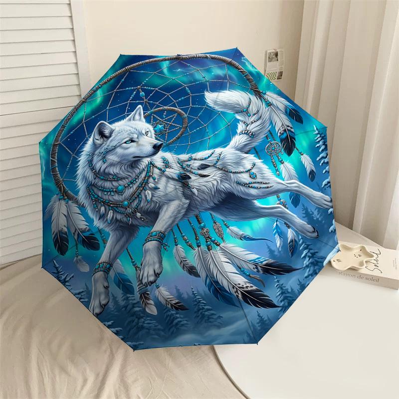 1PC Wolf Dreamcatcher Umbrella-8-Rib Reinforced, Automatic Open, Lightweight & Durable, Fashion Accessory for Outdoor, J0396
1PC Wolf Dreamcatcher Umbrella-8-Rib Reinforced, Automatic Open, Lightweight & Durable, Fashion Accessory for Outdoor, J0396