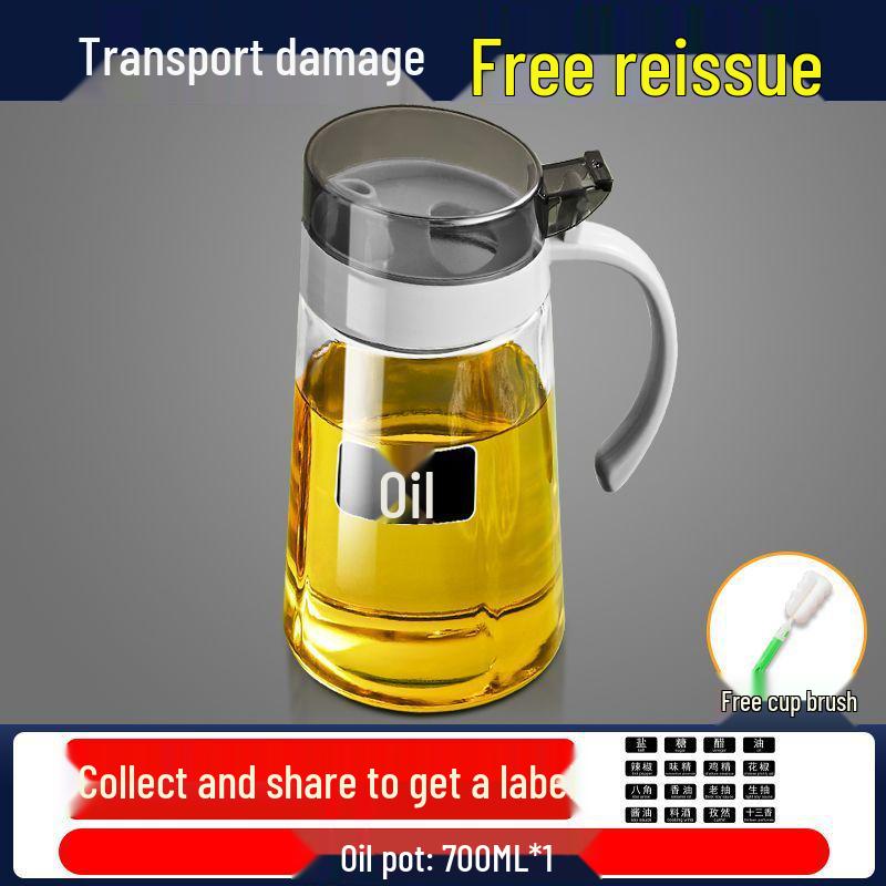 Leak-Proof Glass Oil and Vinegar Bottle for Kitchen 700ml + Cup Brush
Leak-Proof Glass Oil and Vinegar Bottle for Kitchen 700ml + Cup Brush
