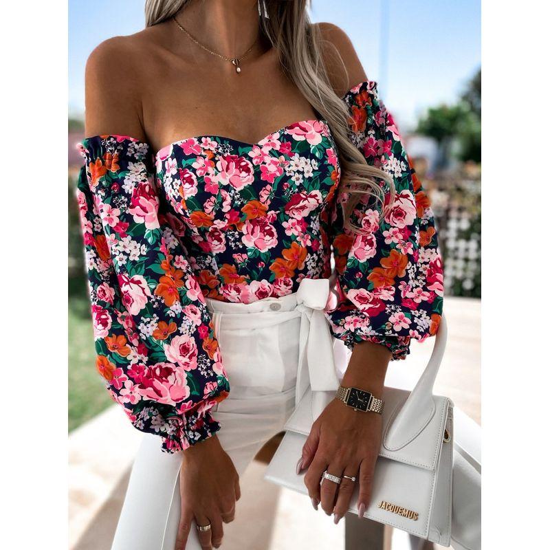 Sexy off Shoulder Printed Shirt Top Women Sexy off Shoulder Wrap-around Print Top Black background pink flower S
Sexy off Shoulder Printed Shirt Top Women Sexy off Shoulder Wrap-around Print Top Black background pink flower S
