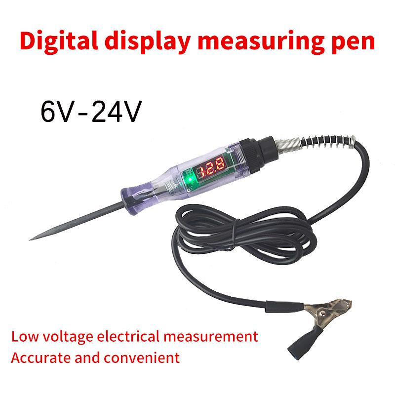 Цифровий дисплей Довгий щуп Ручка Лампочка 6 В 12 В 24 В постійного струму Тестер напруги кола вантажівки Автомобільний ремонт Діагностичні інструменти чорний
Цифровий дисплей Довгий щуп Ручка Лампочка 6 В 12 В 24 В постійного струму Тестер напруги кола вантажівки Автомобільний ремонт Діагностичні інструменти чорний