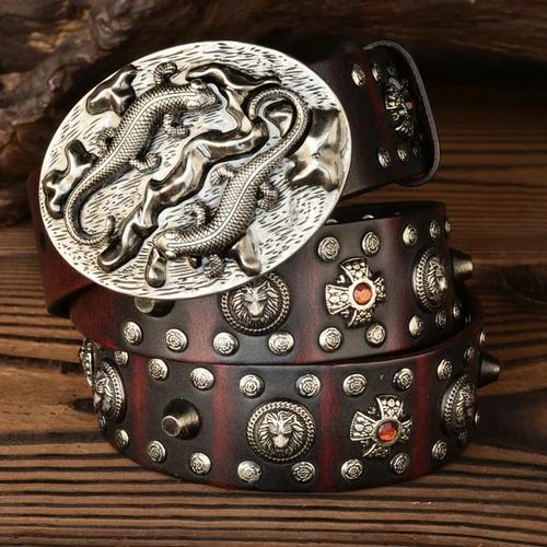 Punk Men Belt Genuine Leather Belt Male Cowboy Rock Rivet Black Strap Ceinture Homme Riem Jeans Studded Western Belt Cool 125cm бордовий
Punk Men Belt Genuine Leather Belt Male Cowboy Rock Rivet Black Strap Ceinture Homme Riem Jeans Studded Western Belt Cool 125cm бордовий