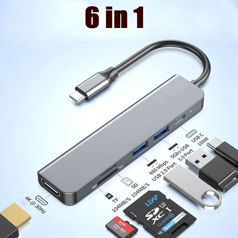 6 Ports USB C Hub to 4K HDMI-Compatible SD TF Card Reader USB 3.0 2.0 HUB Type C Charging Docking for MacBook iPad Samsung
6 Ports USB C Hub to 4K HDMI-Compatible SD TF Card Reader USB 3.0 2.0 HUB Type C Charging Docking for MacBook iPad Samsung