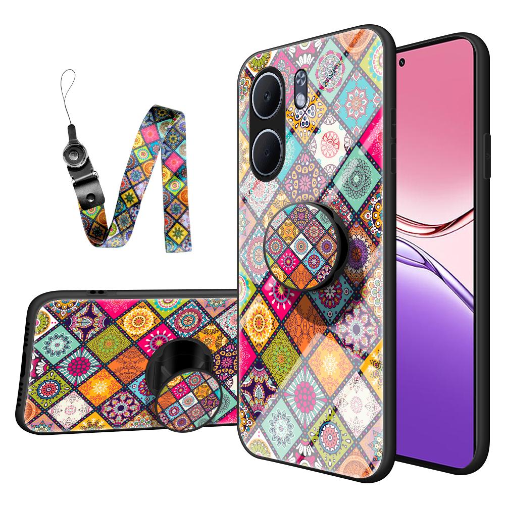 For Oppo A5x 4G/5G Case Kickstand Ethnic Pattern Tempered Glass Phone Cover with Strap Color Pattern
For Oppo A5x 4G/5G Case Kickstand Ethnic Pattern Tempered Glass Phone Cover with Strap Color Pattern