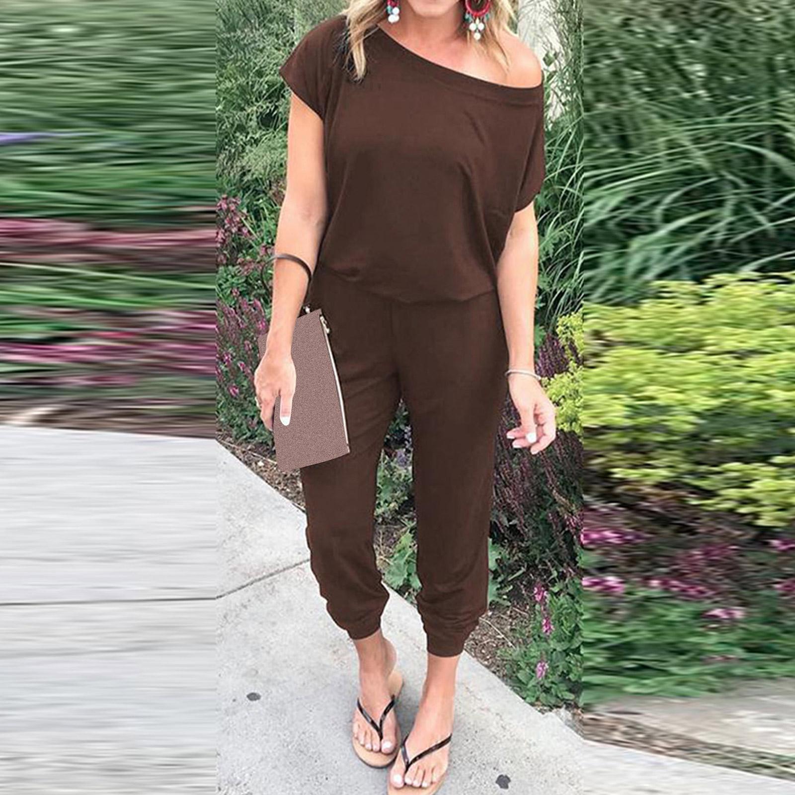 Женский свободный однотонный эластичный длинный комбинезон с открытыми плечами и эластичной резинкой на талии с карманами L кофейный
Женский свободный однотонный эластичный длинный комбинезон с открытыми плечами и эластичной резинкой на талии с карманами L кофейный