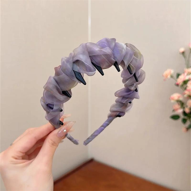 Iridescent Gradient Ruffled Mesh Wave Headband - Ethereal Summer Hairband With Anti-Slip Teeth & High Crown Effect фиолетовый
Iridescent Gradient Ruffled Mesh Wave Headband - Ethereal Summer Hairband With Anti-Slip Teeth & High Crown Effect фиолетовый