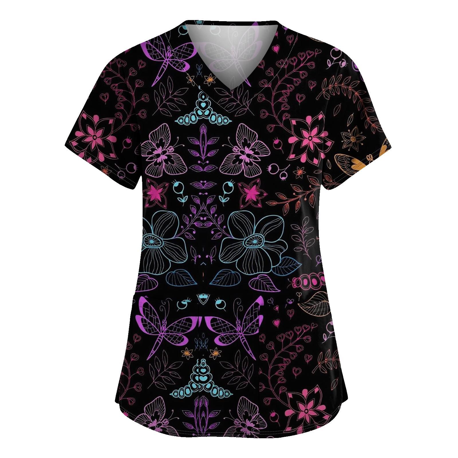 Женская мода с v-образным вырезом, короткими рукавами и карманами, топы с принтом L чёрный
Женская мода с v-образным вырезом, короткими рукавами и карманами, топы с принтом L чёрный