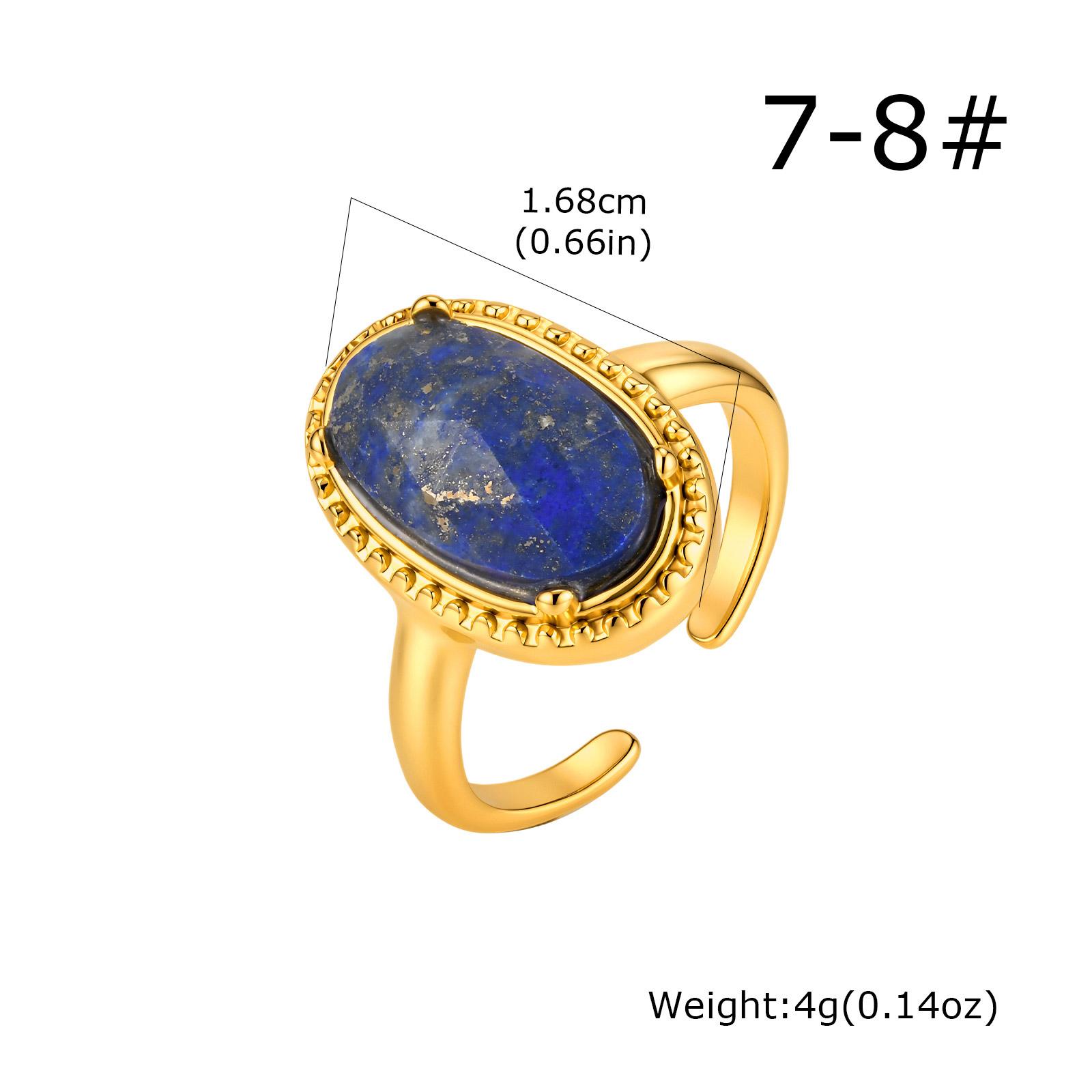 Natural Lapis Lazuli Ring Oval Blue Stone Stainless Steel Adjustable Open Ring Women Waterproof Handmade Jewelry
Natural Lapis Lazuli Ring Oval Blue Stone Stainless Steel Adjustable Open Ring Women Waterproof Handmade Jewelry