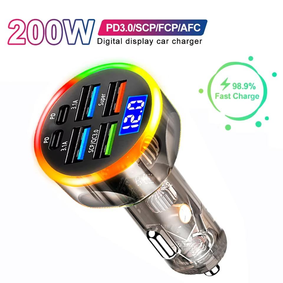 200 Вт 6 портов автомобильное зарядное устройство быстрая зарядка PD QC3.0 USB C автомобильное зарядное устройство для телефона адаптер типа C в машину для iPhone Samsung Huawei Xiaomi
200 Вт 6 портов автомобильное зарядное устройство быстрая зарядка PD QC3.0 USB C автомобильное зарядное устройство для телефона адаптер типа C в машину для iPhone Samsung Huawei Xiaomi