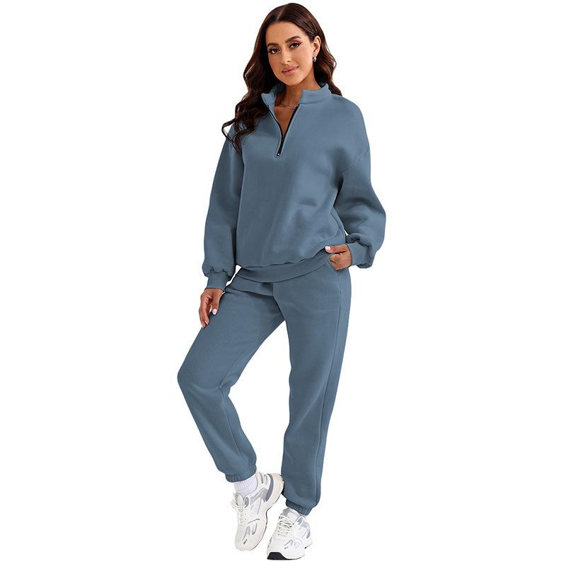 Women s Autumn/Winter Retro Casual Solid Two-Piece Set with Zipper Collar L
Women s Autumn/Winter Retro Casual Solid Two-Piece Set with Zipper Collar L