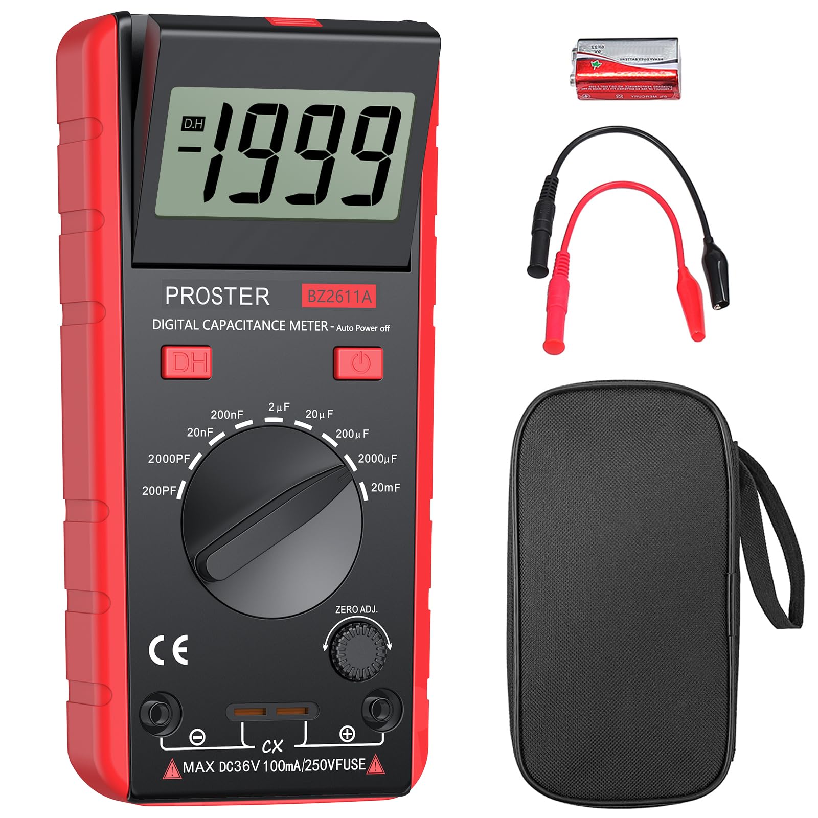 Proster LCR Meter Тестер ємності Вимірювач ємності РК-дисплей Зберігання даних Автоматичне вимкнення живлення Функції Японська інструкція з експлуатації включена
Proster LCR Meter Тестер ємності Вимірювач ємності РК-дисплей Зберігання даних Автоматичне вимкнення живлення Функції Японська інструкція з експлуатації включена