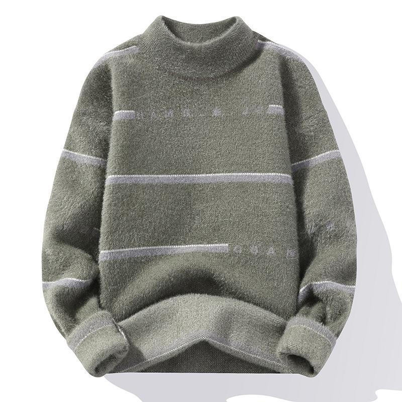 Мужской свитер-пуловер с полуводолазкой, модный свитер из искусственной норки для подростков, осень 3XL зелёный
Мужской свитер-пуловер с полуводолазкой, модный свитер из искусственной норки для подростков, осень 3XL зелёный