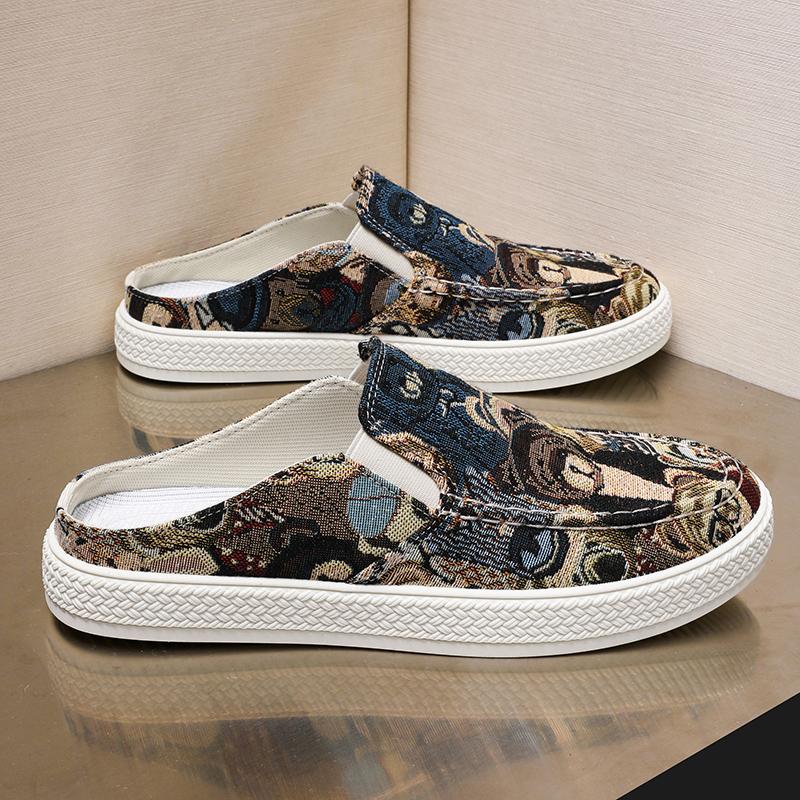 Summer new versatile casual men s shoes cloth shoes half drag, gray yellow 44 чорний
Summer new versatile casual men s shoes cloth shoes half drag, gray yellow 44 чорний