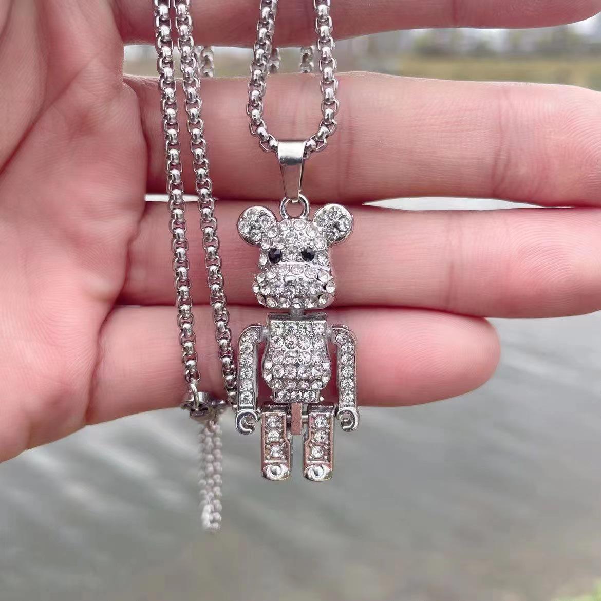 Ожерелье в стиле хип-хоп из титановой стали с подвеской в виде медведя для мужчин и женщин, цепочка для свитера на осень/зиму
Ожерелье в стиле хип-хоп из титановой стали с подвеской в виде медведя для мужчин и женщин, цепочка для свитера на осень/зиму