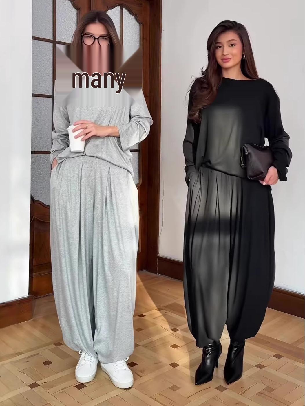 2026 Women s Round Neck Long Sleeve Solid Color Wide Leg Pants Casual Fashion Suit M
2026 Women s Round Neck Long Sleeve Solid Color Wide Leg Pants Casual Fashion Suit M
