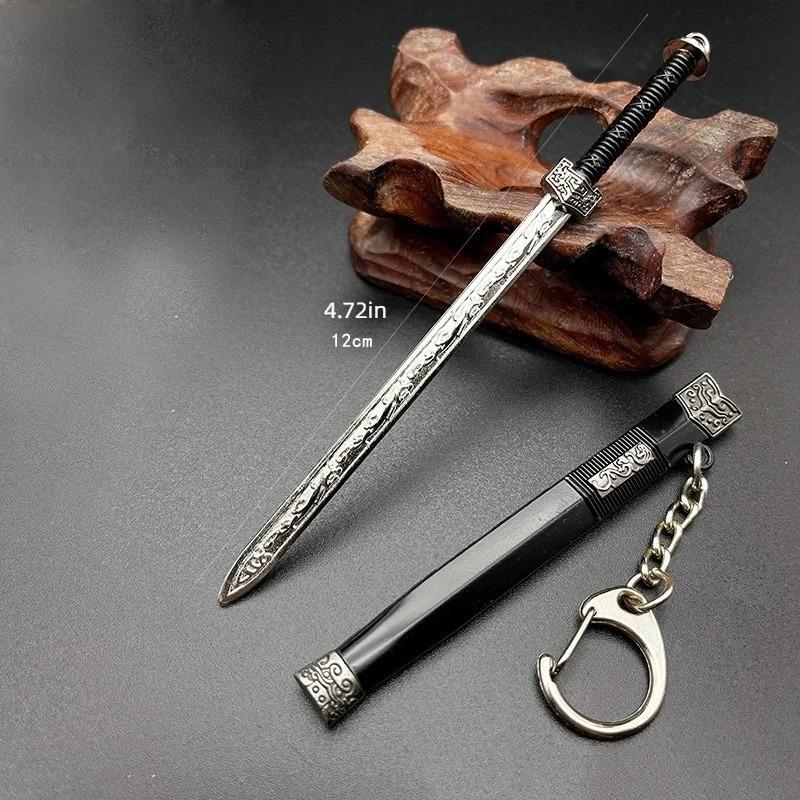 Mini Metal Sword Models keychain Chinese Famous Ancient Sword Key Pendant Small Unopened Blade Weapons Car Key Ring Accessory 12 cm
Mini Metal Sword Models keychain Chinese Famous Ancient Sword Key Pendant Small Unopened Blade Weapons Car Key Ring Accessory 12 cm