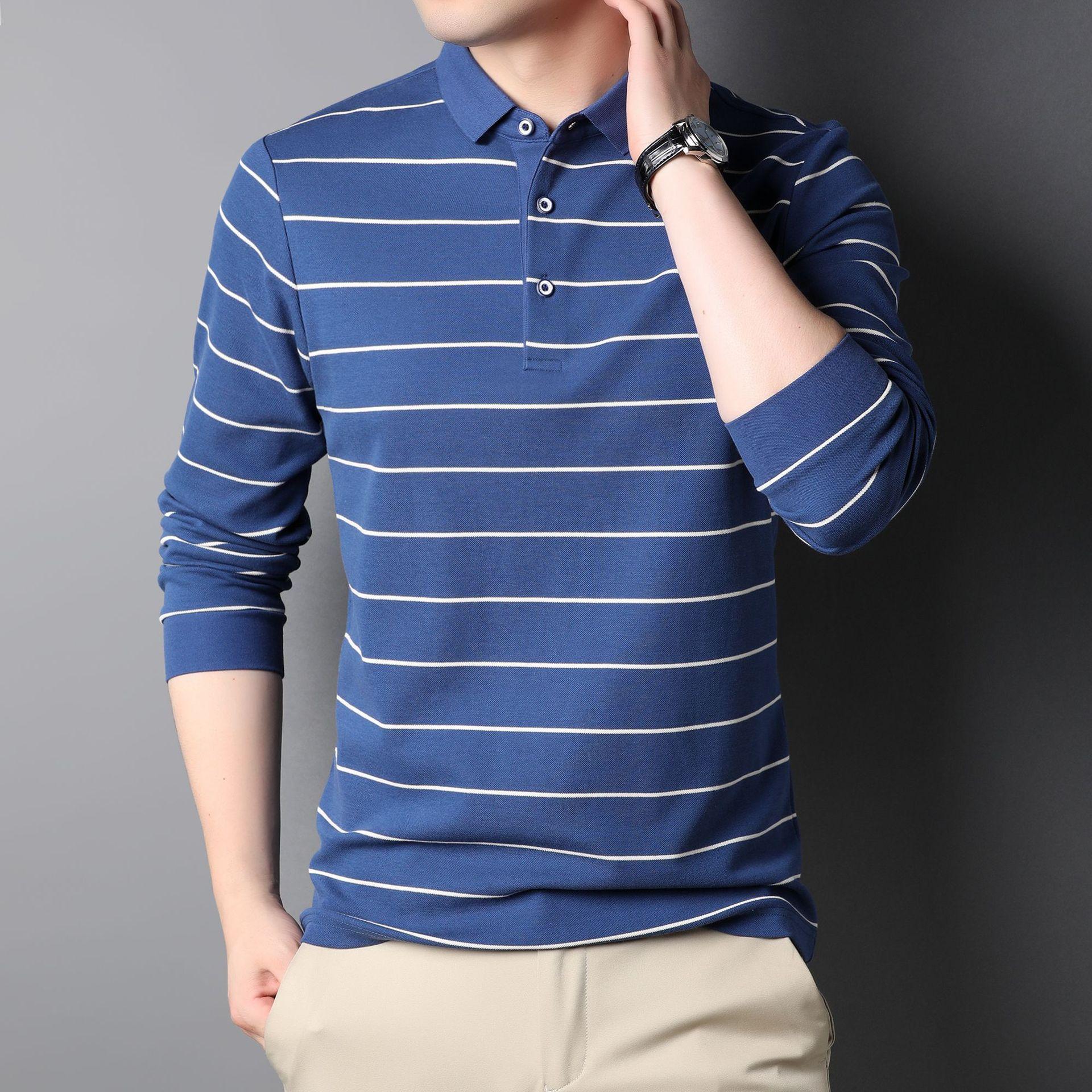 Весенняя новая мужская повседневная модная полосатая футболка с лацканами, свободная хлопковая футболка для папы среднего возраста XXXL
Весенняя новая мужская повседневная модная полосатая футболка с лацканами, свободная хлопковая футболка для папы среднего возраста XXXL