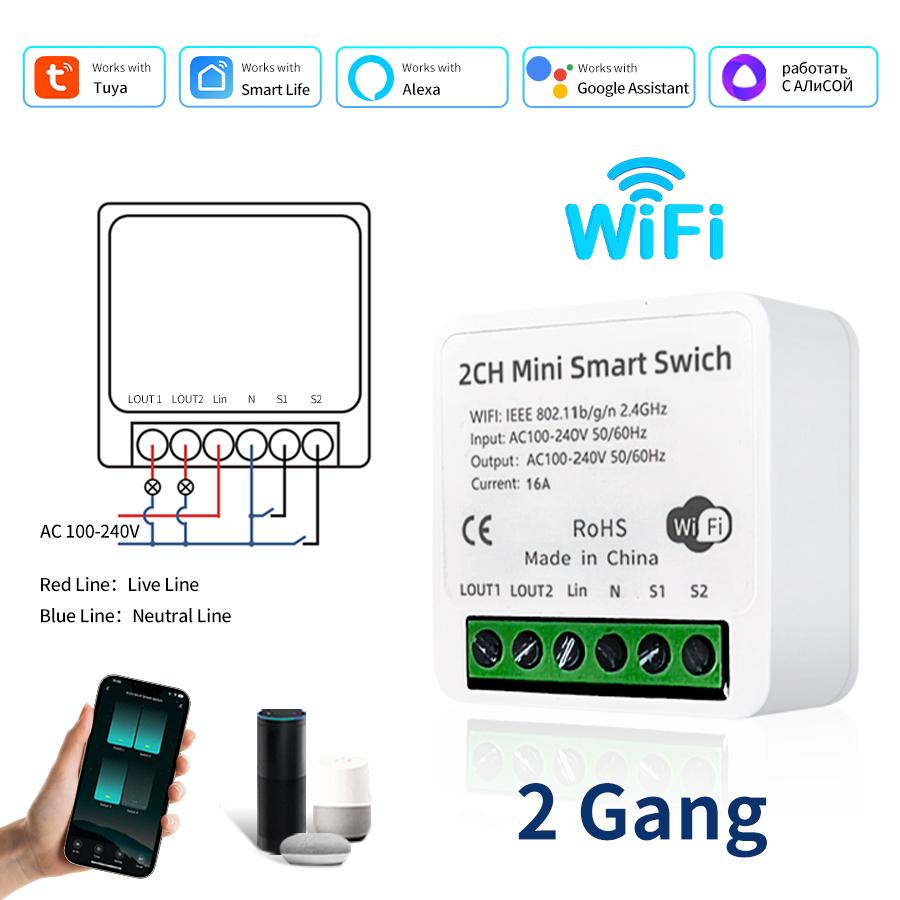 1/2-канальний міні-модуль розумного WiFi-перемикача Tuya, інтелектуальний перемикач 100-240 В, 16 А, релейний автоматичний вимикач, працює з Alexa, Алісою, Google Home
1/2-канальний міні-модуль розумного WiFi-перемикача Tuya, інтелектуальний перемикач 100-240 В, 16 А, релейний автоматичний вимикач, працює з Alexa, Алісою, Google Home