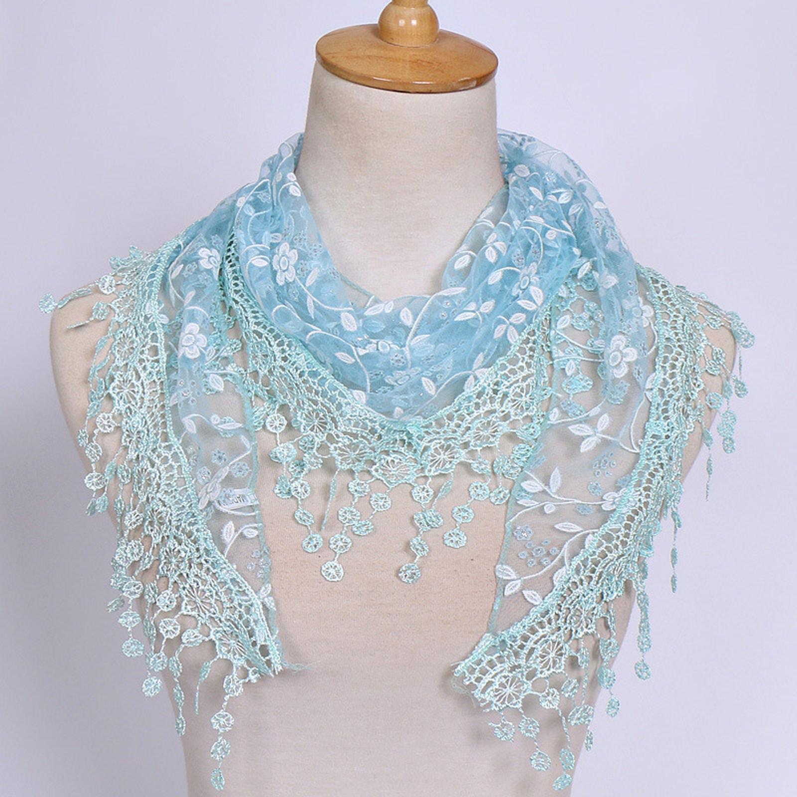 Women Lace Sheer Floral Scarf Shawl Wrap Tassel Scarf One Size
Women Lace Sheer Floral Scarf Shawl Wrap Tassel Scarf One Size