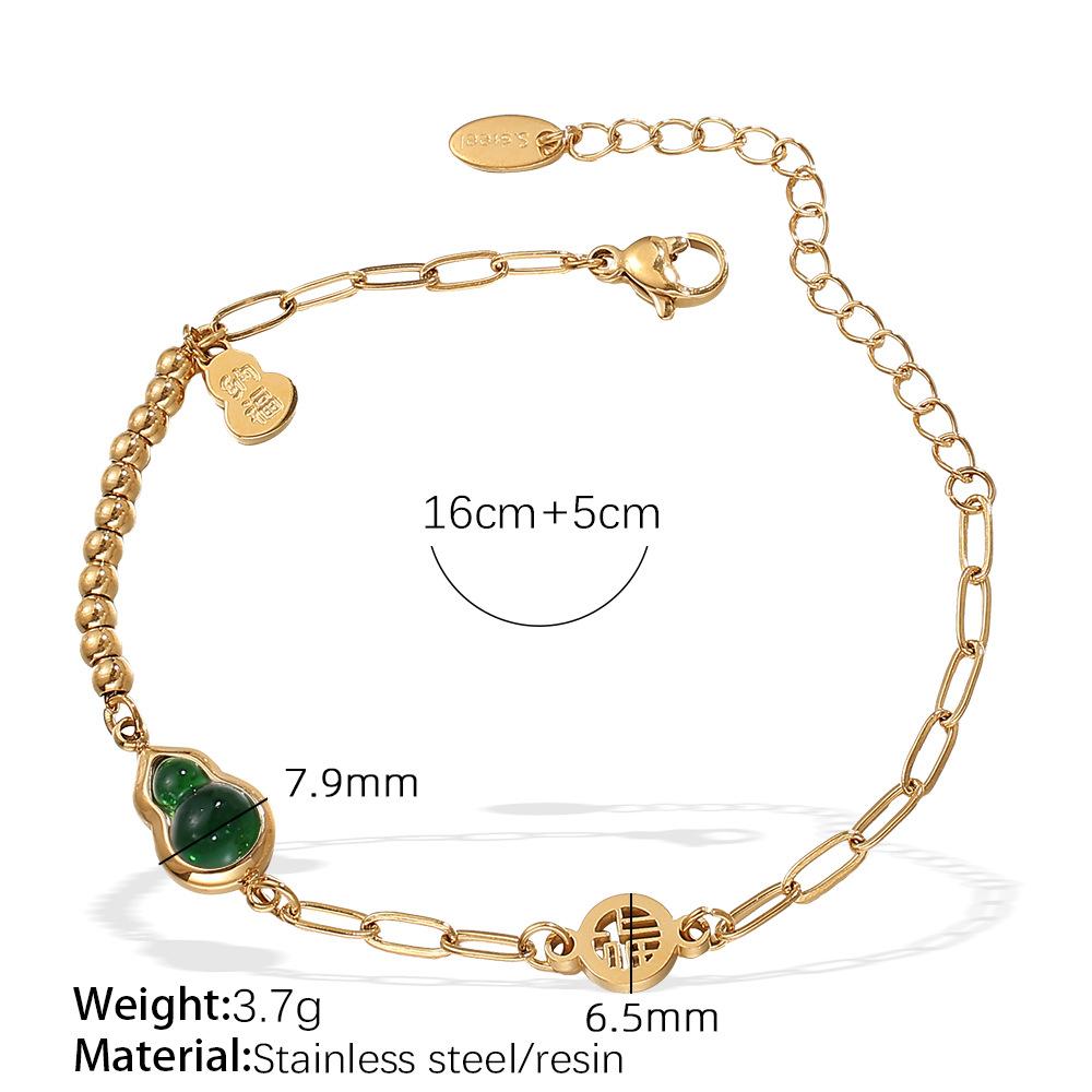 Stainless Steel Inlaid Resin Pendant Necklace Retro Gourd Fashion High Sense Versatile Necklace
Stainless Steel Inlaid Resin Pendant Necklace Retro Gourd Fashion High Sense Versatile Necklace