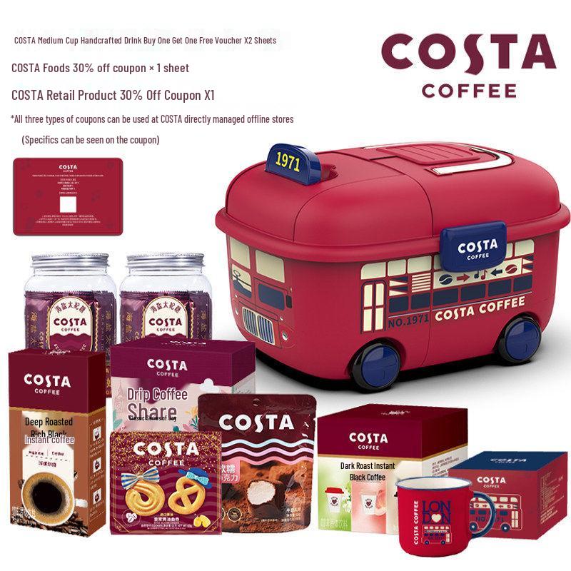COSTA Coffee British Retro Bus Gift Box: Coffee, Biscuits, New Year Group Gift 470.6g
COSTA Coffee British Retro Bus Gift Box: Coffee, Biscuits, New Year Group Gift 470.6g