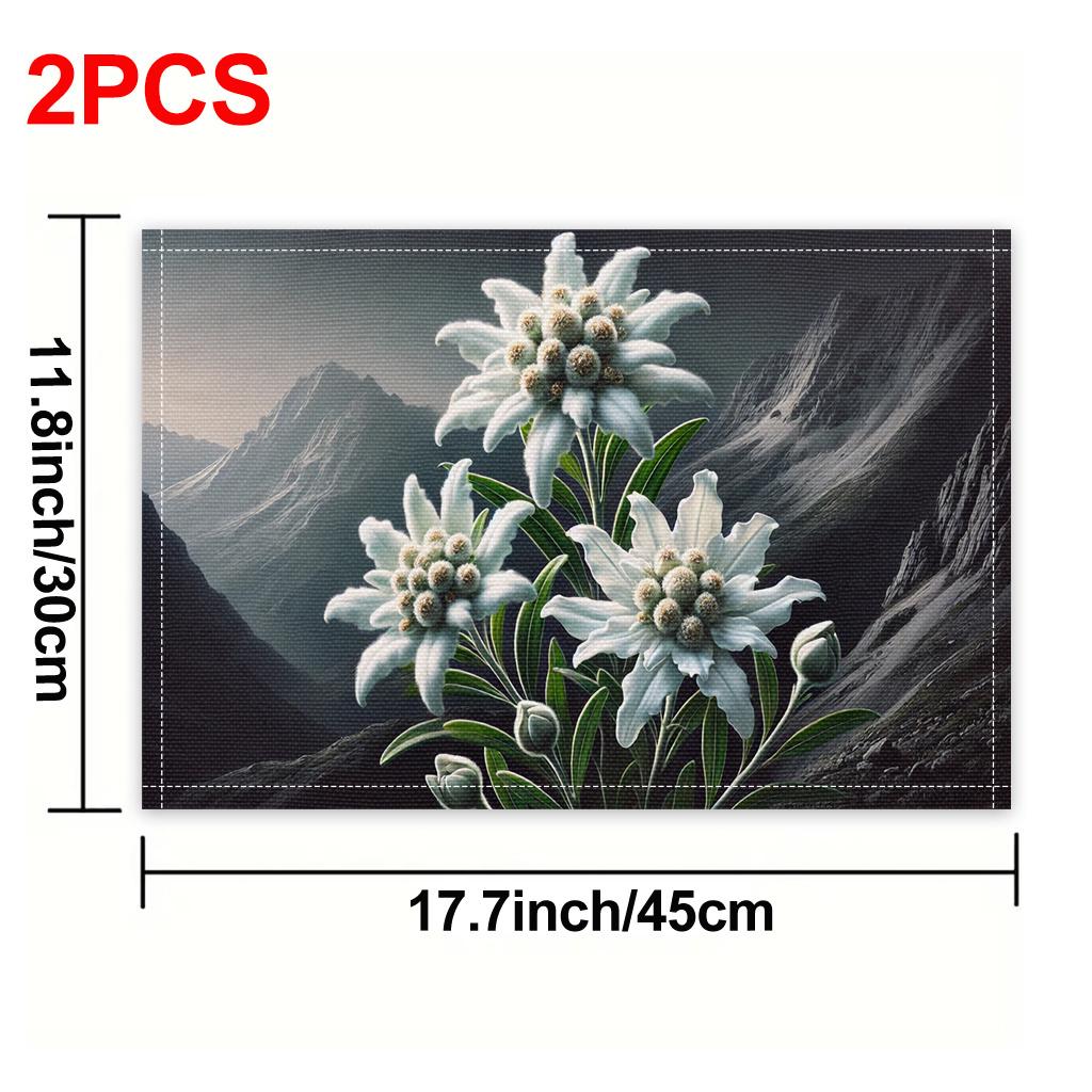 Edelweiss Flower Placemat Set Of 1 Linen Fabric Mountain FlowersTable Mat Kitchen DecorModern Home Dining AccessoriesWhite Green 4Pcs-30X45cm(12X18in
Edelweiss Flower Placemat Set Of 1 Linen Fabric Mountain FlowersTable Mat Kitchen DecorModern Home Dining AccessoriesWhite Green 4Pcs-30X45cm(12X18in