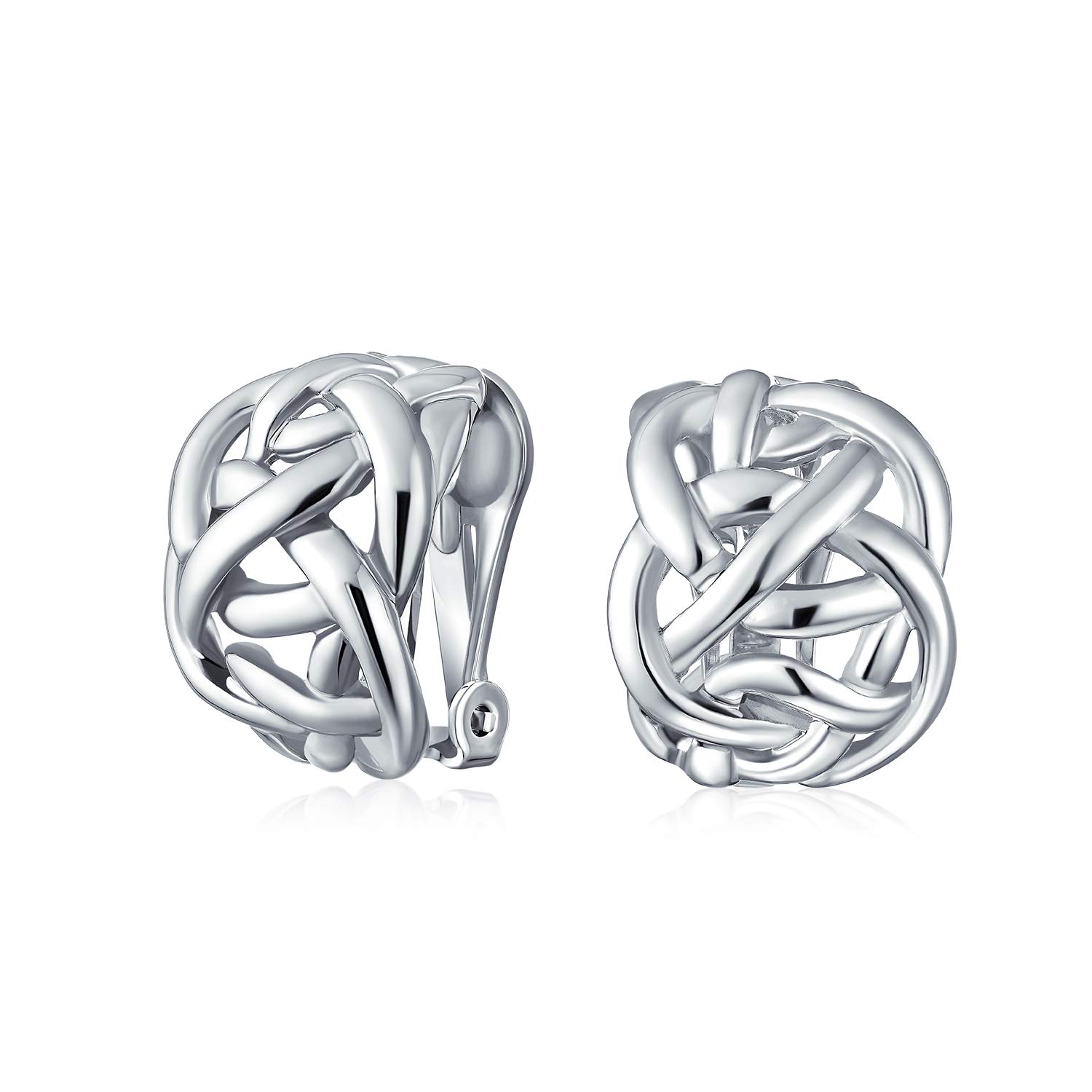 Fashion Open Cross Cross Celtic Love Knot Weaving Half Hoop Clip Silver Plated Earrings Non Piercing Ears For Women
Fashion Open Cross Cross Celtic Love Knot Weaving Half Hoop Clip Silver Plated Earrings Non Piercing Ears For Women