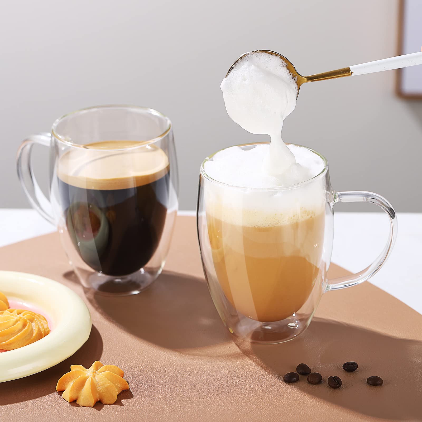 350ml Double-Walled Glass, 2-Piece Set, for Coffee, Tumblers, and Mugs, Insulated, Heat-Resistant, with Handles, Unbreakable, and Perfect as a Gift
350ml Double-Walled Glass, 2-Piece Set, for Coffee, Tumblers, and Mugs, Insulated, Heat-Resistant, with Handles, Unbreakable, and Perfect as a Gift