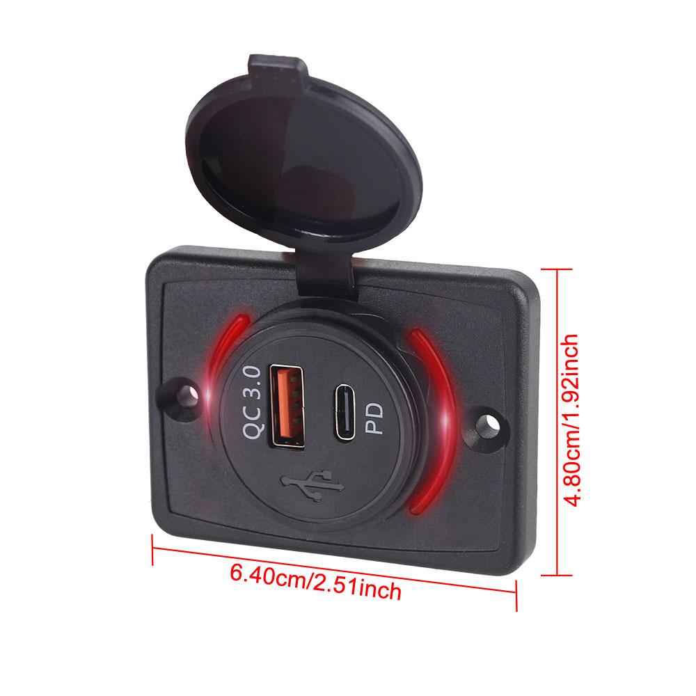 Car Charger Panel LED Light Car Charger Socket Adapter for Car Marine Boat RV Waterproof Car USB Port Charger QC3.0+PD 12-24V красный
Car Charger Panel LED Light Car Charger Socket Adapter for Car Marine Boat RV Waterproof Car USB Port Charger QC3.0+PD 12-24V красный