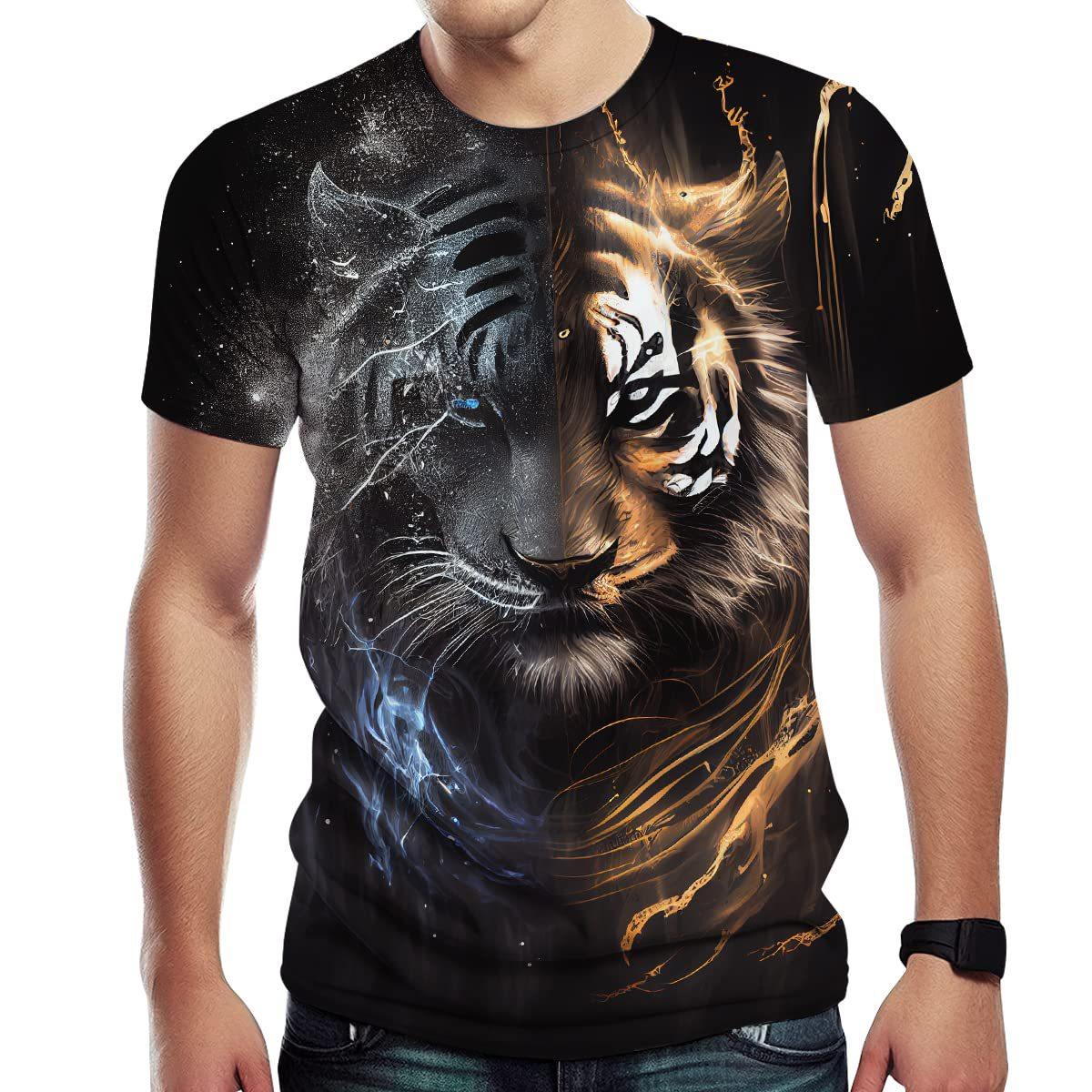 Летняя футболка с круглым вырезом, 3D-принтом с изображением животных (тигр, лев, волк), модная, повседневная, с коротким рукавом, мужская XS
Летняя футболка с круглым вырезом, 3D-принтом с изображением животных (тигр, лев, волк), модная, повседневная, с коротким рукавом, мужская XS
