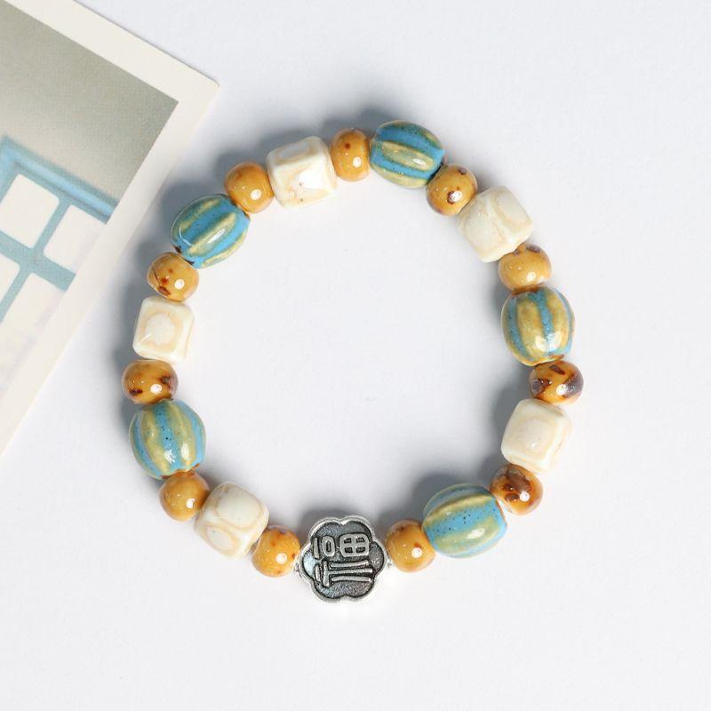 Ceramic Beaded Student Girlfriends Antique Accessories Women s Bracelet Fu character
Ceramic Beaded Student Girlfriends Antique Accessories Women s Bracelet Fu character