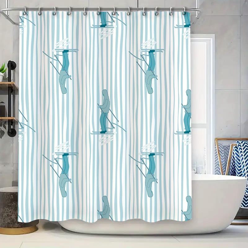 Blue Striped Ski Pattern Shower Curtain Waterproof Bathroom Decor For Home Decoration In Bathrooms From Home Garden W60H190(CM)-1 Pcs
Blue Striped Ski Pattern Shower Curtain Waterproof Bathroom Decor For Home Decoration In Bathrooms From Home Garden W60H190(CM)-1 Pcs