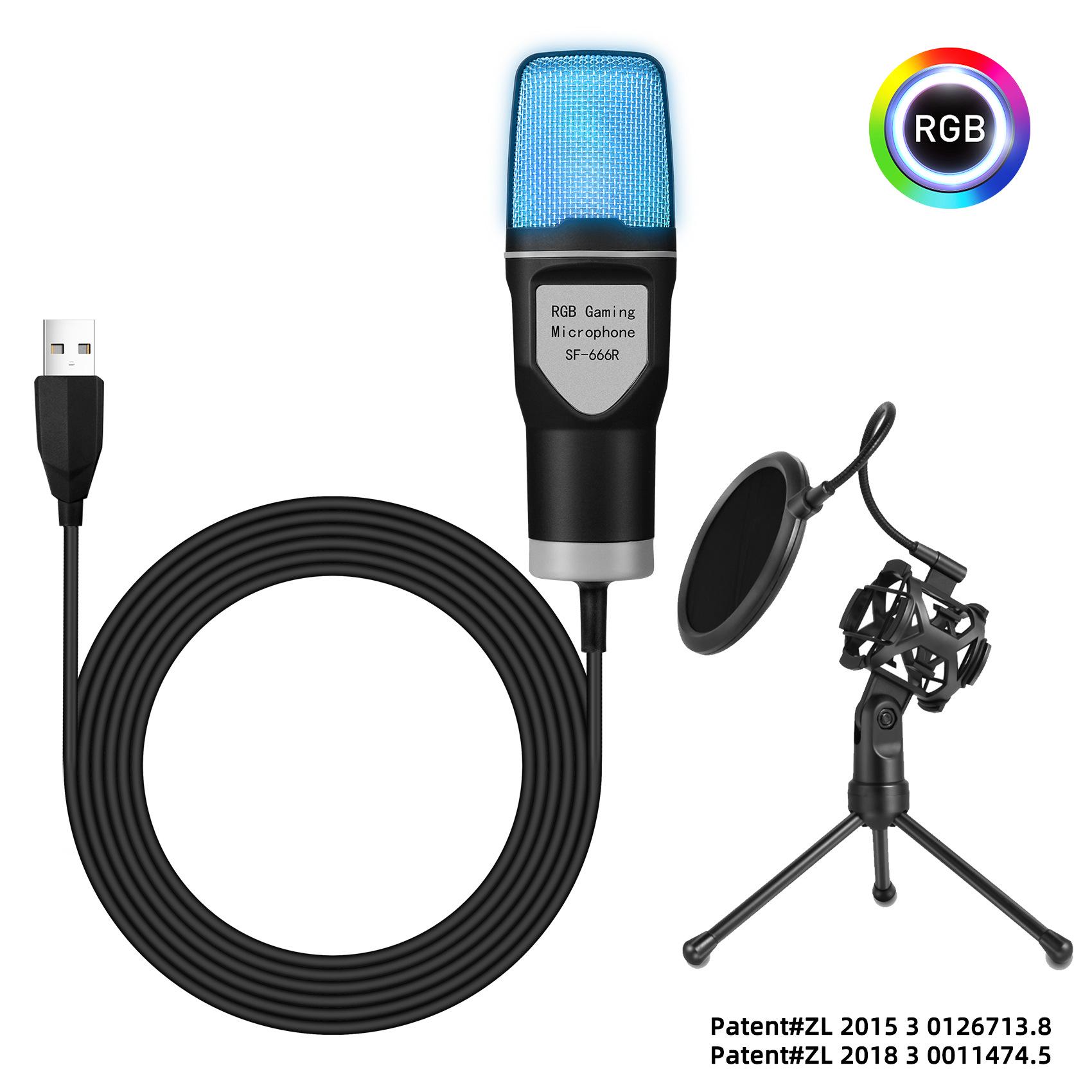 SF-666R RGB USB Condenser Microphone with Shock Mount for Gaming чорний
SF-666R RGB USB Condenser Microphone with Shock Mount for Gaming чорний