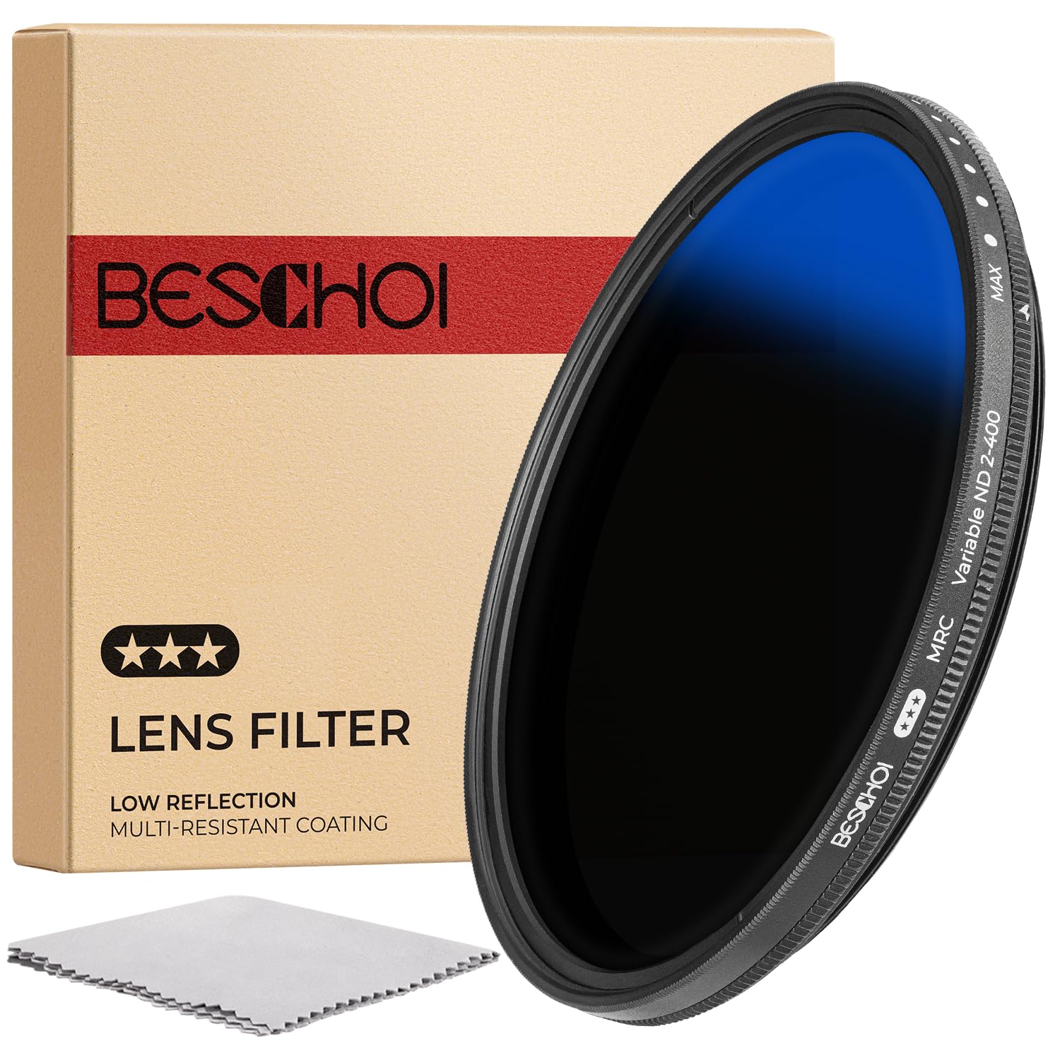 Beschoi 49mm MRC Variable ND Adjustable Neutral Density Optical Filter, ND2-ND400, (0.3-2.7, 1-9 Stops), Multi-Coated Glass, Waterproof,
Beschoi 49mm MRC Variable ND Adjustable Neutral Density Optical Filter, ND2-ND400, (0.3-2.7, 1-9 Stops), Multi-Coated Glass, Waterproof,