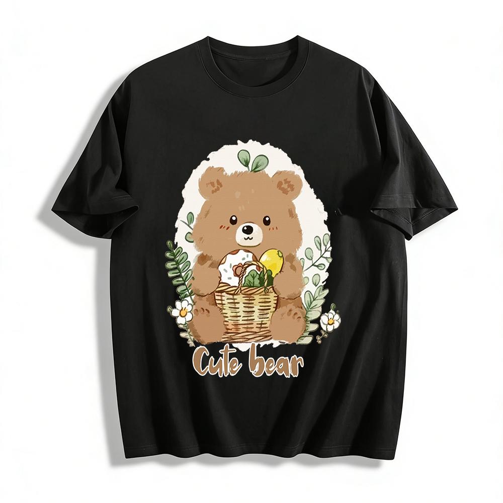Cute Bear Basket Print Kids T-shirt Fresh Forest Style Soft Breathable Casual Daily Top Pure cotton T-shirt XXS
Cute Bear Basket Print Kids T-shirt Fresh Forest Style Soft Breathable Casual Daily Top Pure cotton T-shirt XXS