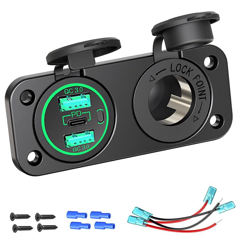 12 В USB-розетка, морская панель переключателей, водонепроницаемая, с двумя портами QC3.0 и PD, 20 Вт, USB-розетка, автомобильное зарядное устройство для гольф-кара, автомобиля, лодки, морского судна