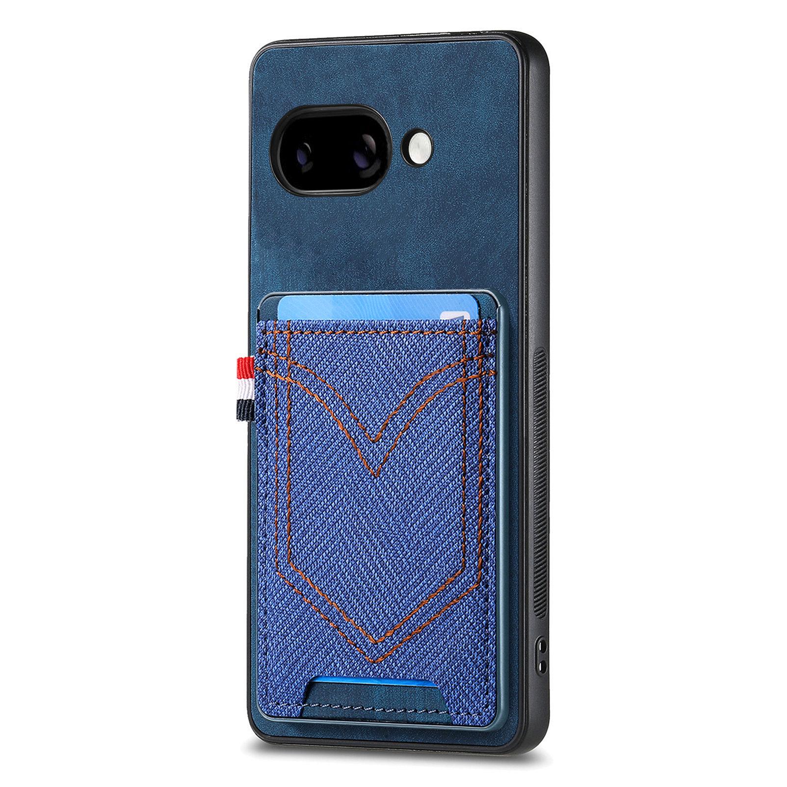For Google Pixel 9a Phone Case Retro Jean Cloth Texture Leather Back Cover with Card Holder Blue
For Google Pixel 9a Phone Case Retro Jean Cloth Texture Leather Back Cover with Card Holder Blue