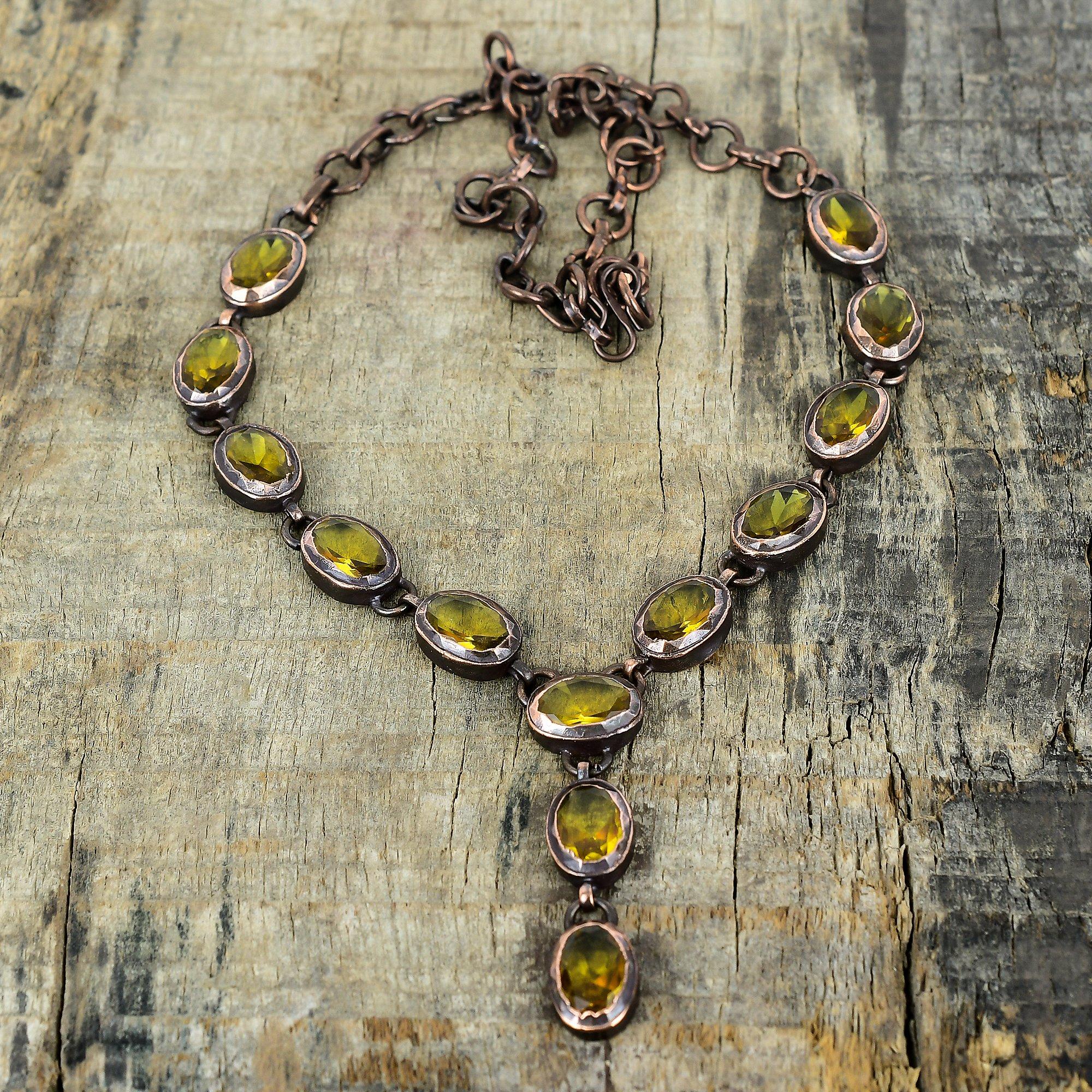 Faceted citrine necklace electroformed copper adjustable chain necklace antique jewelry handmade necklace gemstone necklace gifts for friend Adjustable
Faceted citrine necklace electroformed copper adjustable chain necklace antique jewelry handmade necklace gemstone necklace gifts for friend Adjustable