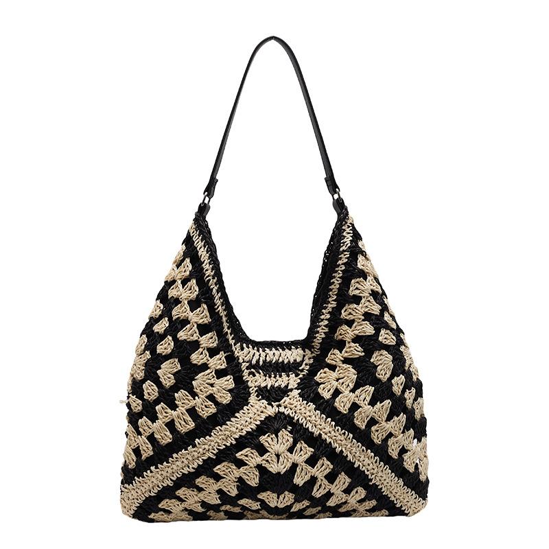Exquisite versatile beach vacation woven contrasting plaid women s underarm tote bag shoulder messenger bag
Exquisite versatile beach vacation woven contrasting plaid women s underarm tote bag shoulder messenger bag