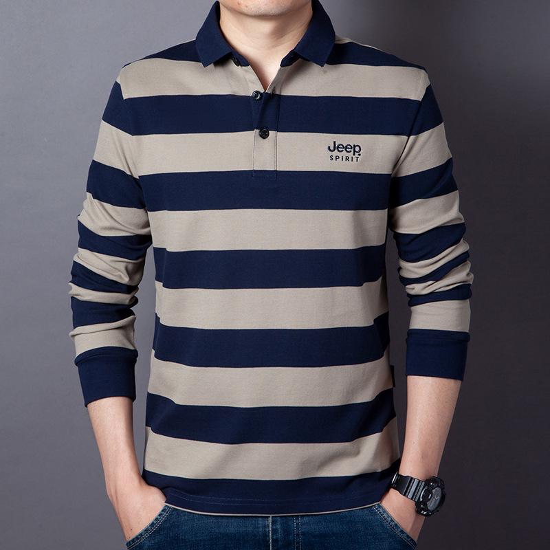 Мужское полосатое хлопковое поло JEEPSPIRIT: Длинный рукав, свободный крой, повседневные лацканы для весны и осени XL (63-73 kg)
Мужское полосатое хлопковое поло JEEPSPIRIT: Длинный рукав, свободный крой, повседневные лацканы для весны и осени XL (63-73 kg)