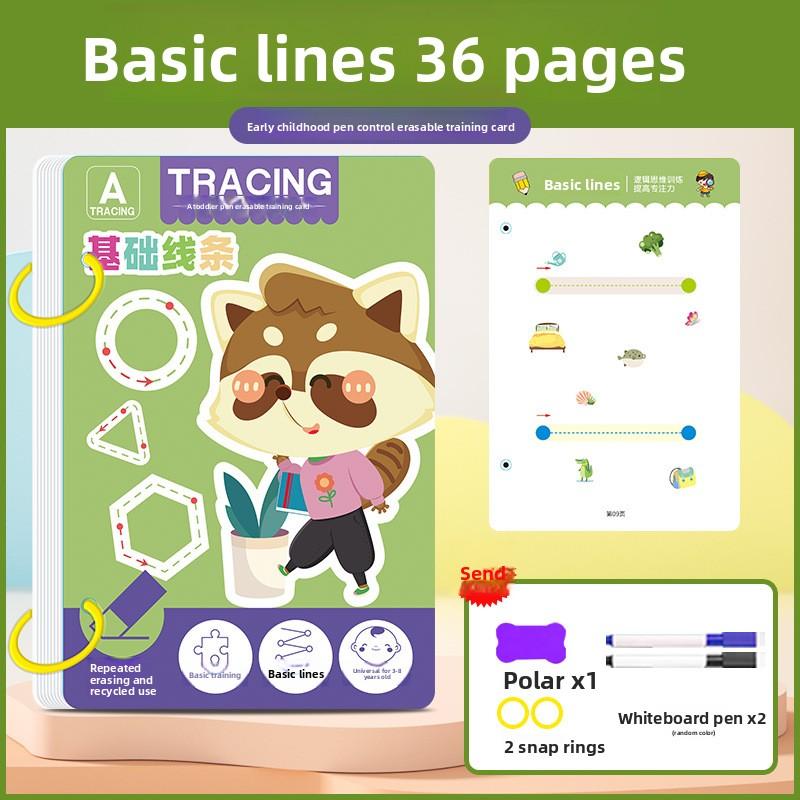 Детская развивающая стираемая тетрадь для практики письма для детей 3-6 лет 36 pages basic lines
Детская развивающая стираемая тетрадь для практики письма для детей 3-6 лет 36 pages basic lines