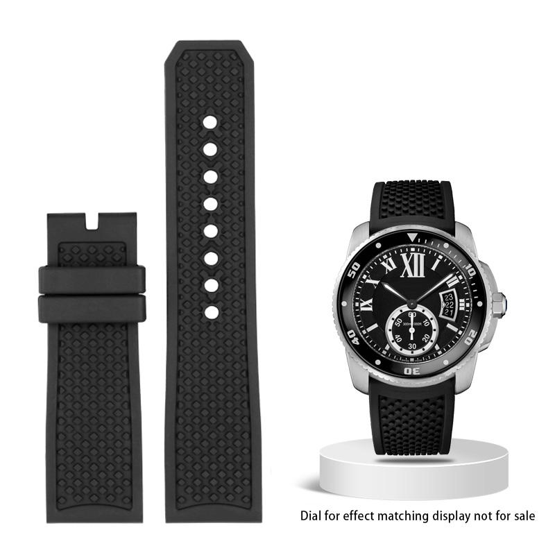 High Quality FluoroRubber Silicone Watch Band Waterproof Replace For Cartier Strap CALIBRE W7100055/WGCA0010 WSCA0006 Bracelet 24mm
High Quality FluoroRubber Silicone Watch Band Waterproof Replace For Cartier Strap CALIBRE W7100055/WGCA0010 WSCA0006 Bracelet 24mm
