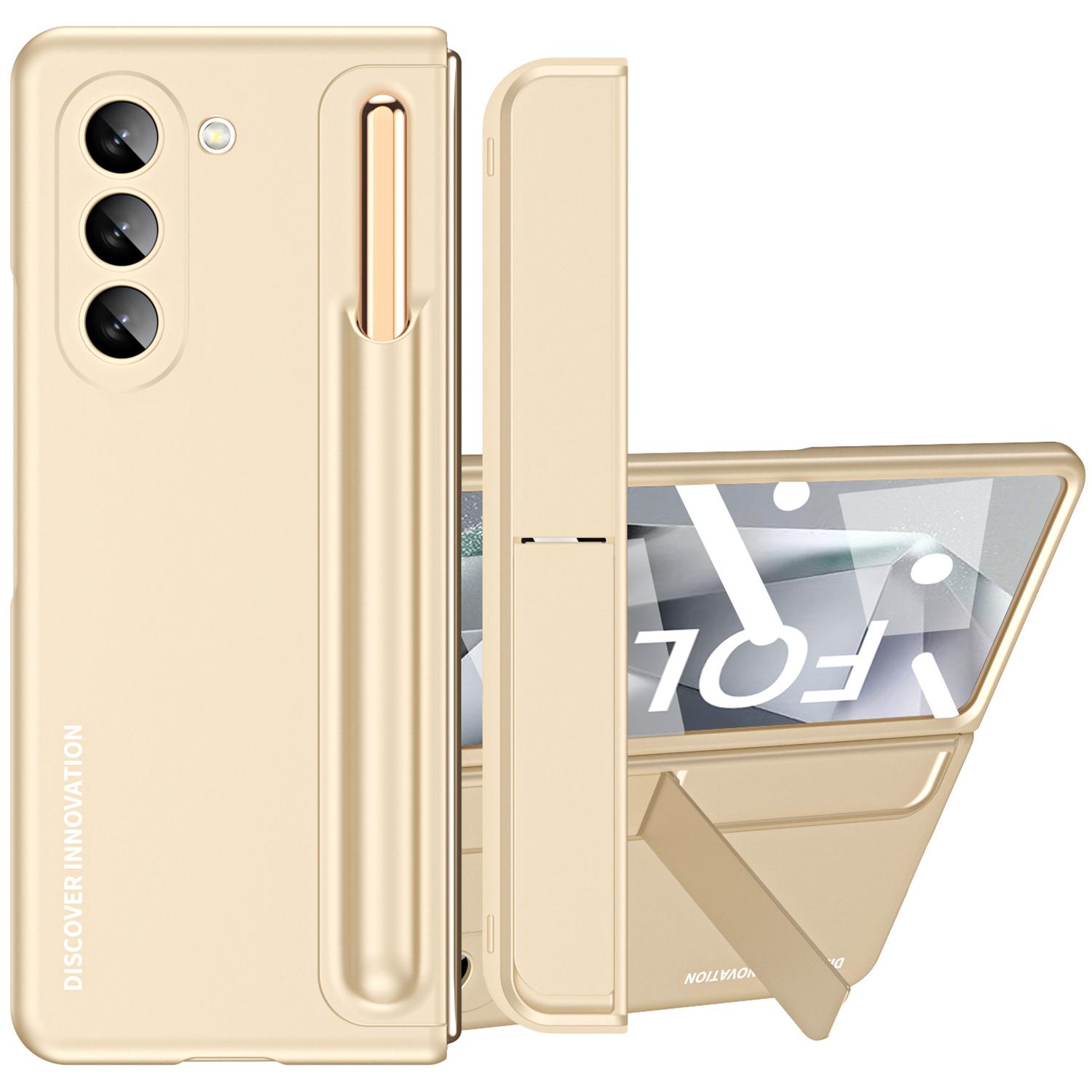 For Samsung Galaxy Z Fold6 5G Case Hidden Kickstand Hard PC Phone Cover with Screen Film/Stylus Gold
For Samsung Galaxy Z Fold6 5G Case Hidden Kickstand Hard PC Phone Cover with Screen Film/Stylus Gold