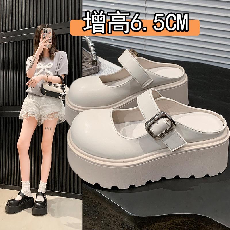 New bag head height increase half slippers women s shoes spring casual fashion outer wear sandals Mary Jane muffin thick bottom 35
New bag head height increase half slippers women s shoes spring casual fashion outer wear sandals Mary Jane muffin thick bottom 35